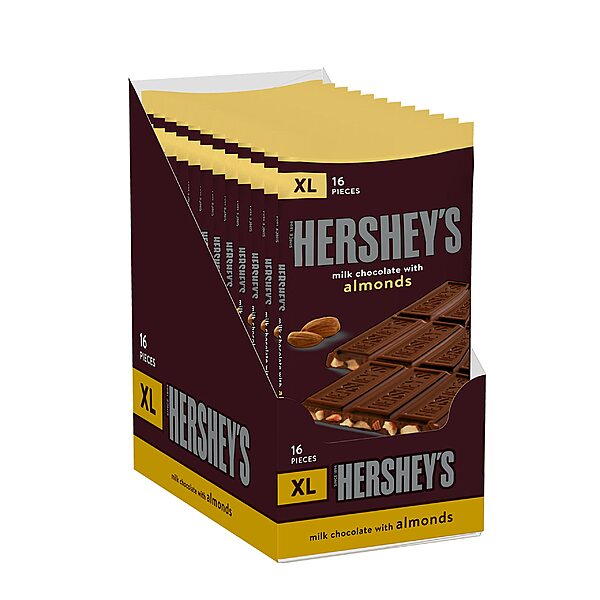 12-Count 4,25oz Sôcôla sữa Hershey's với hạnh nhân Thanh kẹo XL