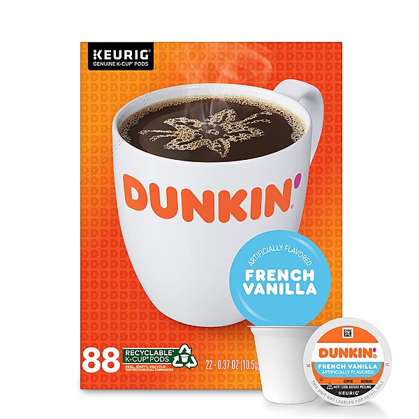 Vỏ cà phê 88-Count Dunkin' K-Cup (Vanilla Pháp)