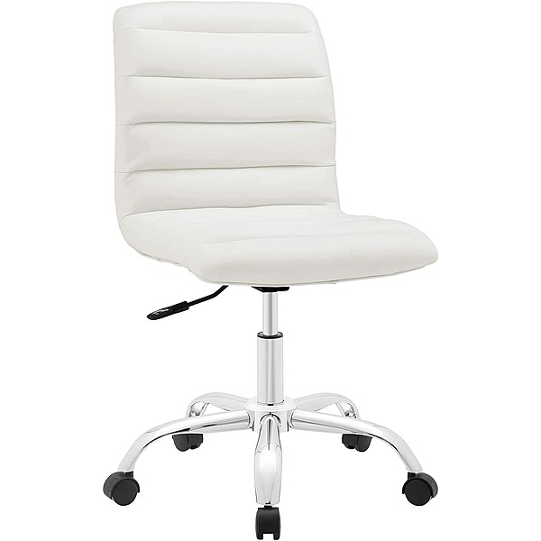 Modway Ripple Armless Mid Back Vinyl Office Chair (White)