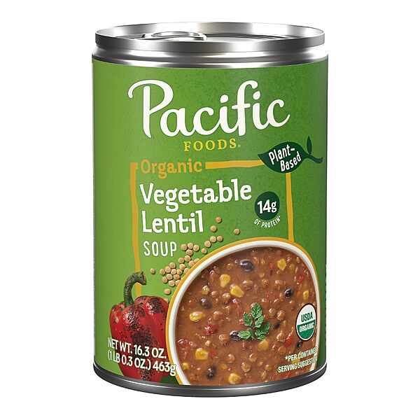 Pha chế thức ăn Pacifc: 16.3-Oz Vegetable Lentil hoặc 16.1-Oz Chicken Không có