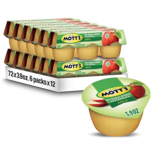 [S&S] 18 đô la: 72-Pack 3.9-Oz Mott's No Sugar Added Applesauce at Amazon