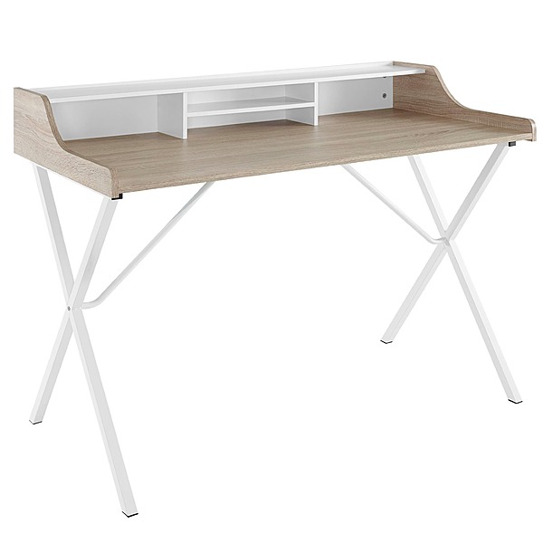 47" Modway Bin Home Office Writing Desk (White/Oak or White/Cherry)