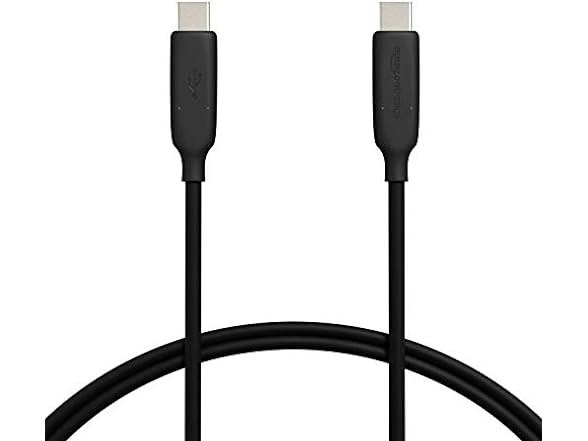 3' Amazon Basics 60W USB-C to USB-C 3.1 Gen 2 Fast Charging Cable (Black)