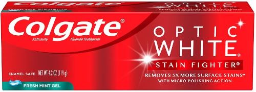 Kem đánh răng chống vết bẩn màu trắng Colgate Optic 4.2-Oz (Nhiều loại)