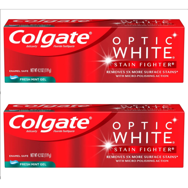 Kem đánh răng làm trắng răng Colgate Optic White Stain Fighter 4.2-Oz (Nhiều loại)