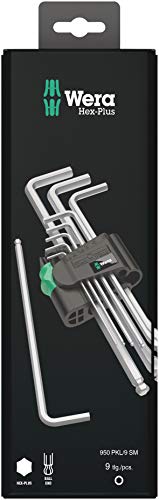 9-Piece Wera Hex-Plus Ballpoint 9 PKL/9 Hex Key Set