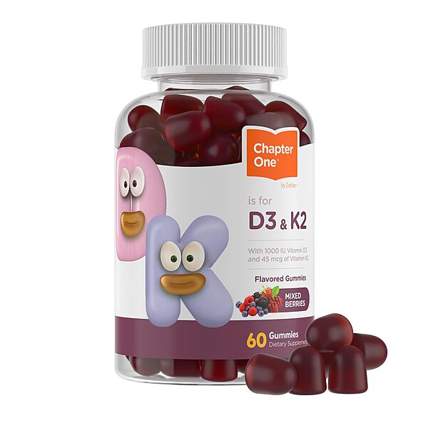 60-Count Chương 10 1000 IU D3 & 45MG K2 Gummies