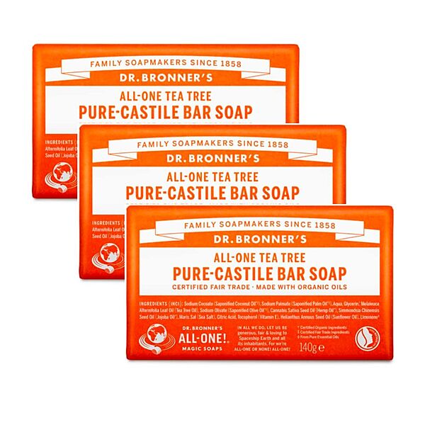 Xà phòng thanh Castile nguyên chất từ ​​cây trà 5-Oz Dr. Bronner's