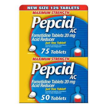 Pepcid AC Maximum Strength Famotidine, 20 mg, 125 Viên nén