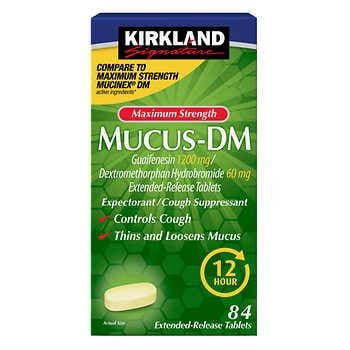 Kirkland Signature Mucus DM Maximum Strength, 84 Viên nén