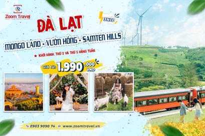 TOUR ĐÀ LẠT - MONGO LAND - SAMTEN HILLS 3 NGÀY 3 ĐÊM