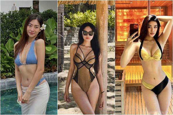 Lương Thùy Linh, Doãn Hải My khoe dáng với bikini