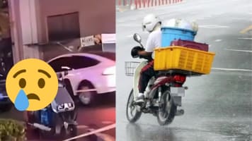 Những người Trung Quốc chăm chỉ vận chuyển hàng chết trong khi bắt tay trên Bike sau khi làm việc 18 giờ mỗi ngày