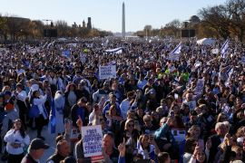 Hàng chục ngàn người tham gia cuộc biểu tình ủng hộ Israel ở Washington, DC