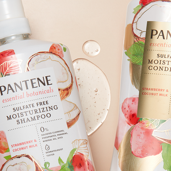 Pantene’s Essential Botanicals Strawberry & Coconut Milk Moisturizing Shampoo and Conditioner Were Made to Repair Dry, Damaged Hair