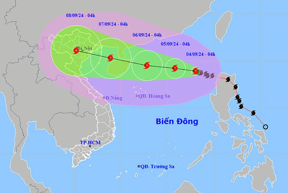 Bão số 3 (bão Yagi) có thể đạt cấp bão rất mạnh