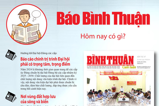 Kính mời độc giả đón đọc báo in Bình Thuận hôm nay (9/8)