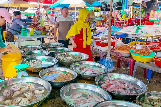 Chợ hải sản Cam Bình: Đông khách dịp cuối tuần