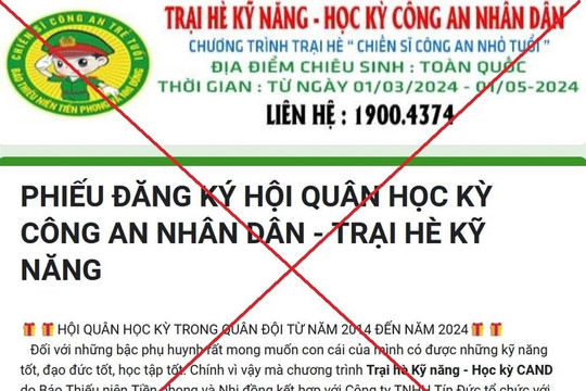 Cảnh báo thủ đoạn giả mạo tổ chức trại hè để lừa đảo