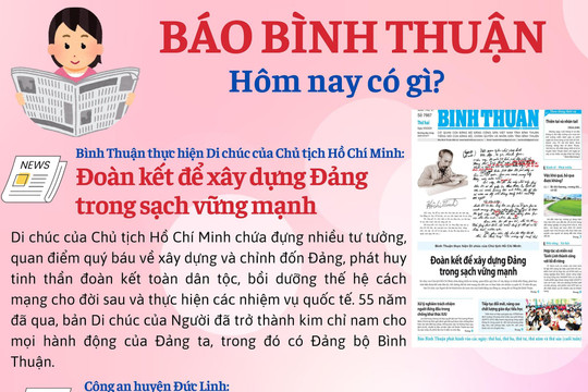 Kính mời độc giả đón đọc báo in Bình Thuận hôm nay (9/9)