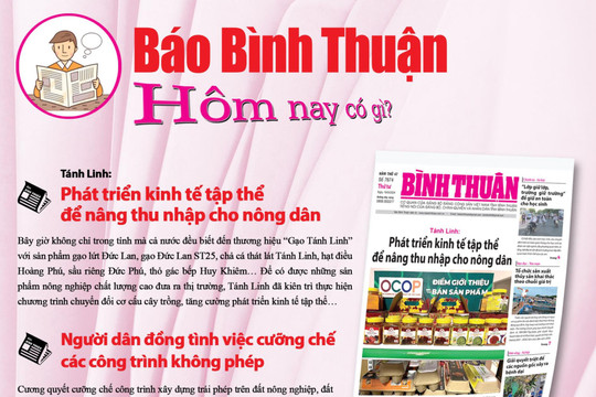 Kính mời độc giả đón đọc báo in Bình Thuận hôm nay (18/9)