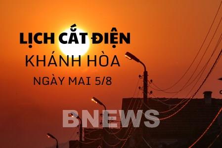 Lịch cắt điện Khánh Hòa (Nha Trang) ngày mai 5/8 mới nhất