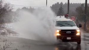 Rain, wind storm starts across N.B.