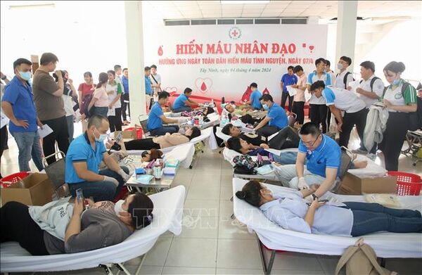 Gần 400 tình nguyện viên tham gia hiến máu nhân đạo