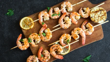 Nâng cấp trò chơi Skewer của bạn để dễ dàng hơn rilled Shrimp