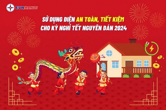 EVNHANOI: Tăng cường tiết kiệm điện dịp Tết Nguyên đán Giáp Thìn