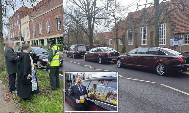 Fury as 'jobsworth' traffic warden tries to slap parking ticket on a funeral cortège waiting outside a church