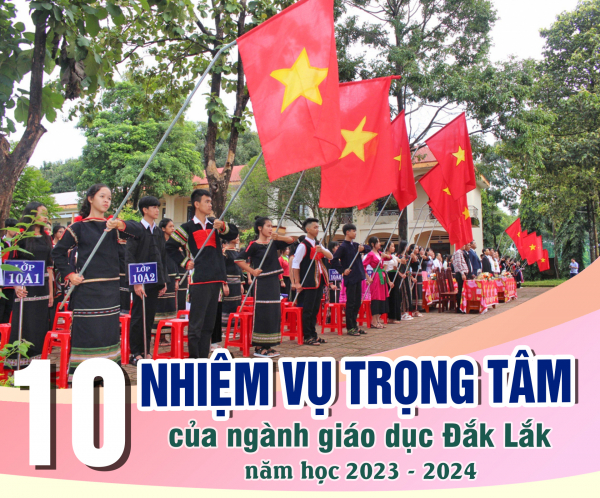 (Infographic) 10 nhiệm vụ trọng tâm của ngành giáo dục Đắk Lắk năm học 2023 – 2024