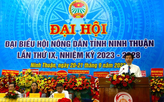 Phó Chủ tịch Hội NDVN Nguyễn Xuân Định nêu những nhiệm vụ trọng tâm tại Đại hội Hội Nông dân Ninh Thuận