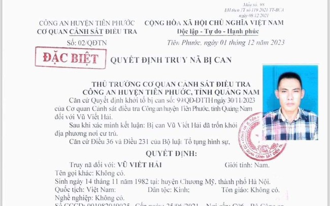 Quảng Nam: Truy nã đặc biệt kẻ kề liềm vào cổ, cướp tiền nhân viên cây xăng