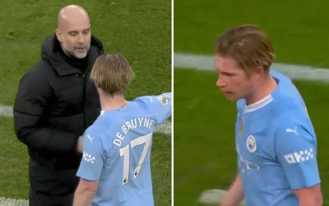 De Bruyne nổi nóng với HLV Guardiola khi bị thay ra sân