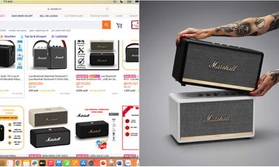 Loa, tai nghe Marshall giá rẻ bán đầy sàn thương mại điện tử, Lazada, Shopee nói gì?