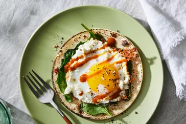 Feta, Trứng và Spinach Bữa sáng Taco