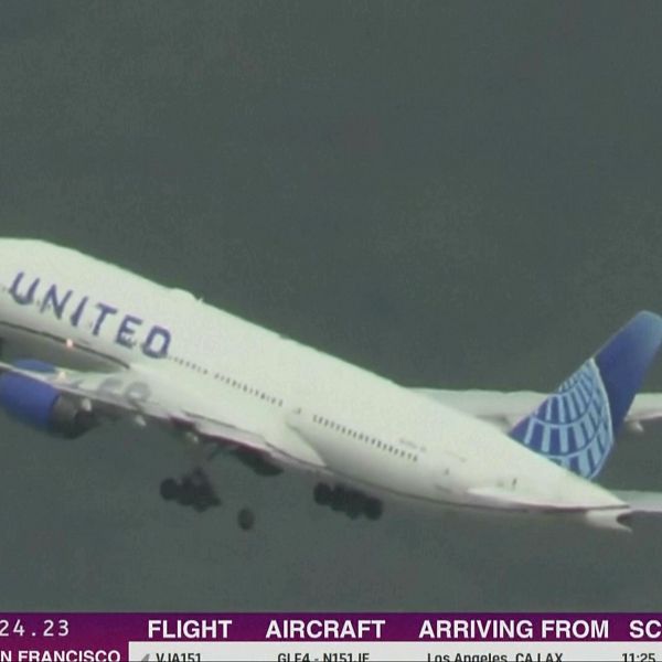 United Airlines plane loses tyre during takeoff