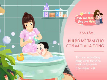 Thời tiết vào mùa rét đậm, không muốn con bị ốm thì tuyệt đối đừng mắc 4 sai lầm khi tắm cho trẻ sơ sinh