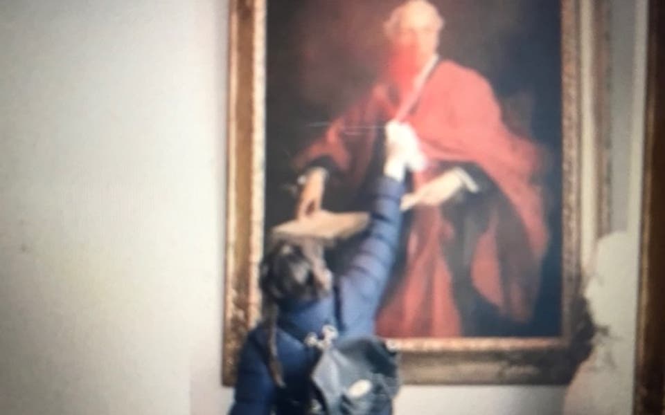 Pro Palestine group destroy historic painting at Cambridge University