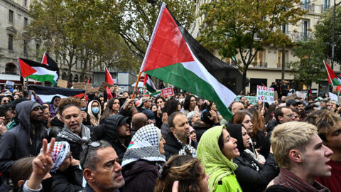 Hàng ngàn người biểu tình tham gia cuộc tuần hành ủng hộ Palestine bị cấm ở Paris