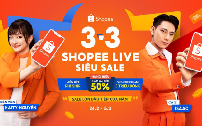 Chấn động chuỗi ưu đãi tại sale lớn đầu năm Rồng "3.3 Shopee Live Siêu Sale"