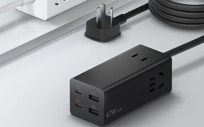 Xiaomi ra mắt ổ cắm tích hợp sạc nhanh USB-C 67W, giá 450.000 đồng