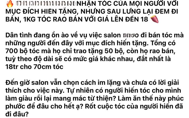 Bị tố ăn chặn tóc hiến tặng bệnh nhân ung thư, salon tóc nổi tiếng ở Hà Nội vẫn tiếp tục nhận tóc hiến tặng