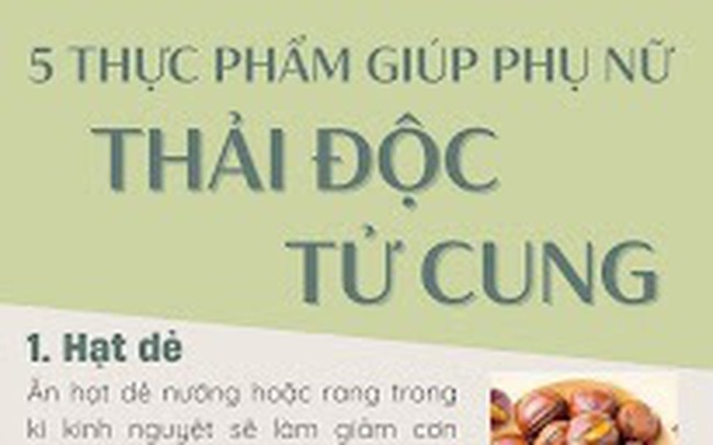 5 thực phẩm giúp thải độc tử cung, giảm đau bụng kinh và cân bằng nội tiết cho chị em phụ nữ