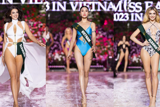 90 người đẹp Miss Earth mặc bikini trình diễn dưới trời lạnh 18 độ C ở Đà Lạt