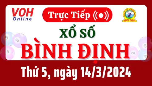 XSBDI 14/3 - Kết quả xổ số Bình Định hôm nay thứ 5 ngày 14/3/2024