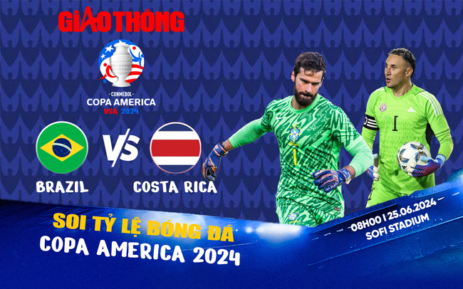 Soi tỷ lệ Brazil vs Costa Rica (8h ngày 25/6), bảng D Copa America 2024