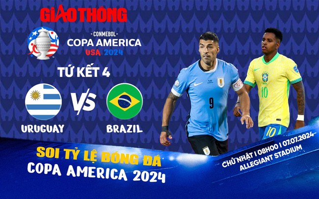 Soi tỷ lệ Uruguay vs Brazil (8h ngày 7/7), tứ kết Copa America 2024