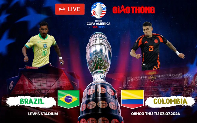 Link xem trực tiếp Brazil vs Colombia (8h ngày 3/7), bảng D Copa America 2024